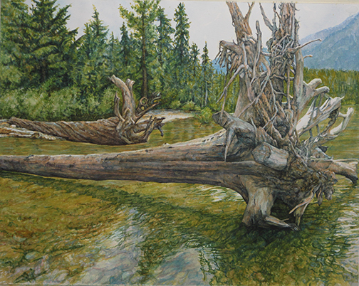 'Social Distance' Watercolor on Paper  19 x 24"